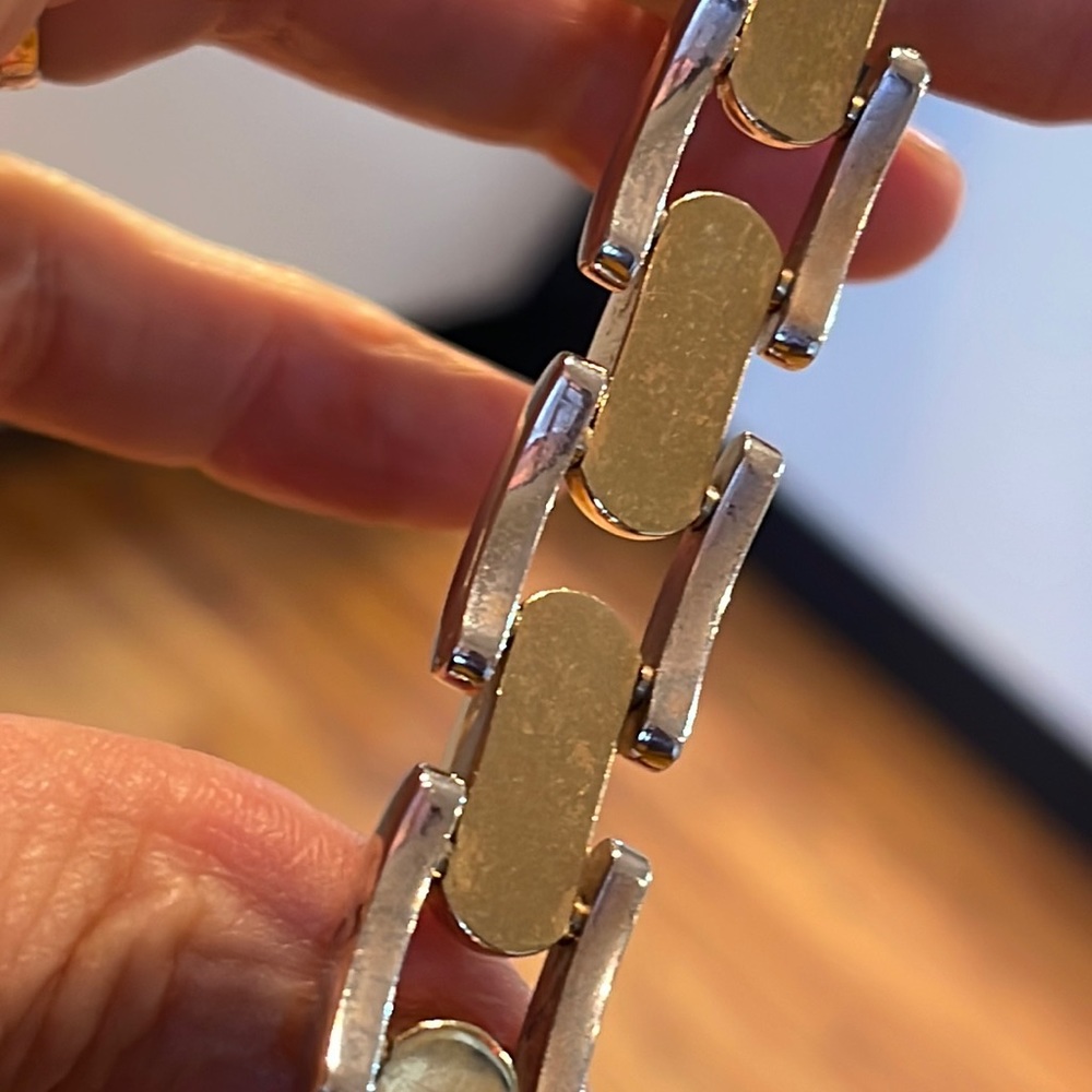 14k -2- Toned Heavy Link Bracelet - Picture 10 of 11